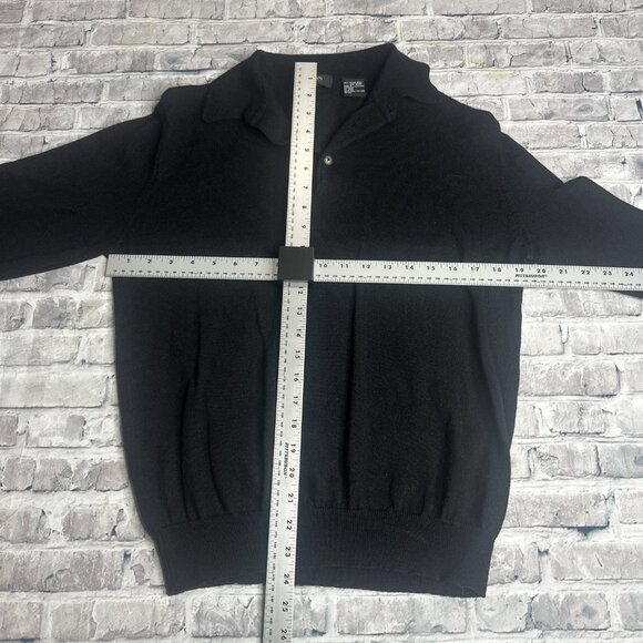 EUC Boss Hugo Boss Long Sleeved Kint Polo Sweater Merino Wool Size Medium - Picture 11 of 12